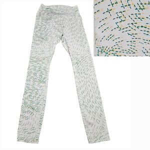 Gymshark Training Leggings Sz M Green and Yellow Flecked Swirl‎